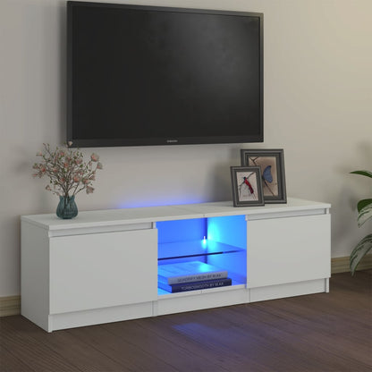 Tv-Meubel Met Led Bewerkt Hout Artisanaal Eiken