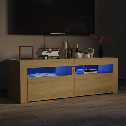 Tv-Meubel Met Led 120X35X40 Cm Bewerkt Hout