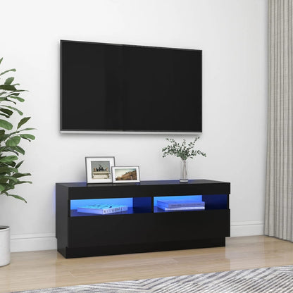 Tv-Meubel Met Led 100X35X40 Cm Bewerkt Hout Artisanaal Eiken