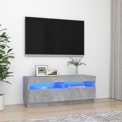 Tv-Meubel Met Led 100X35X40 Cm Bewerkt Hout Artisanaal Eiken