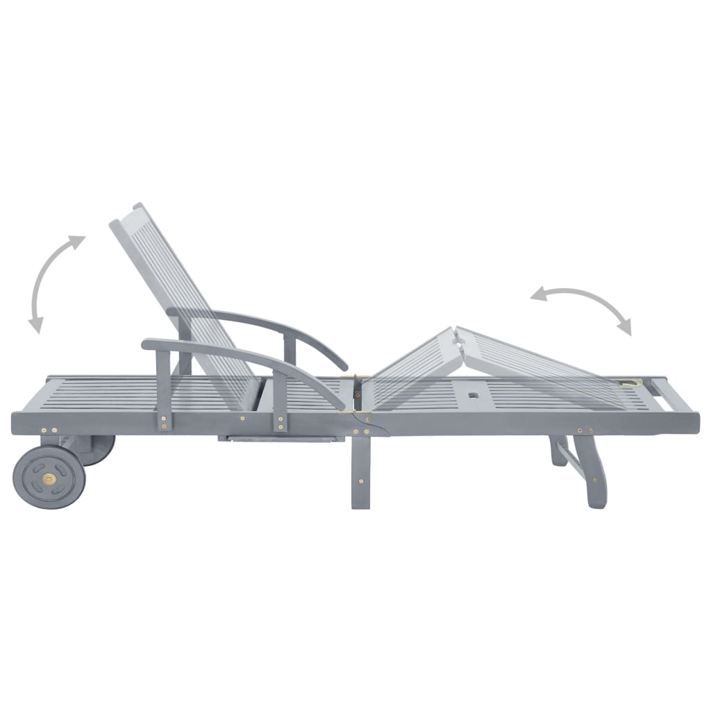 Ligbed Met Kussen Massief Acaciahout