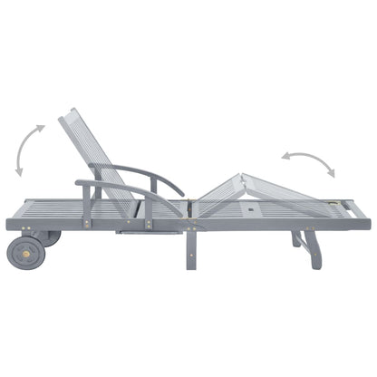 Ligbed Met Kussen Massief Acaciahout