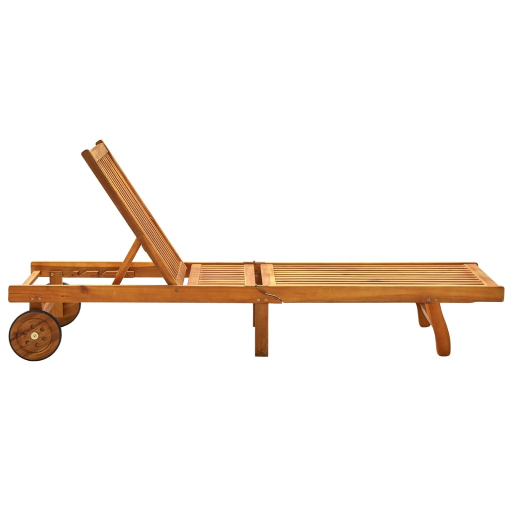 Ligbed Met Kussen Massief Acaciahout