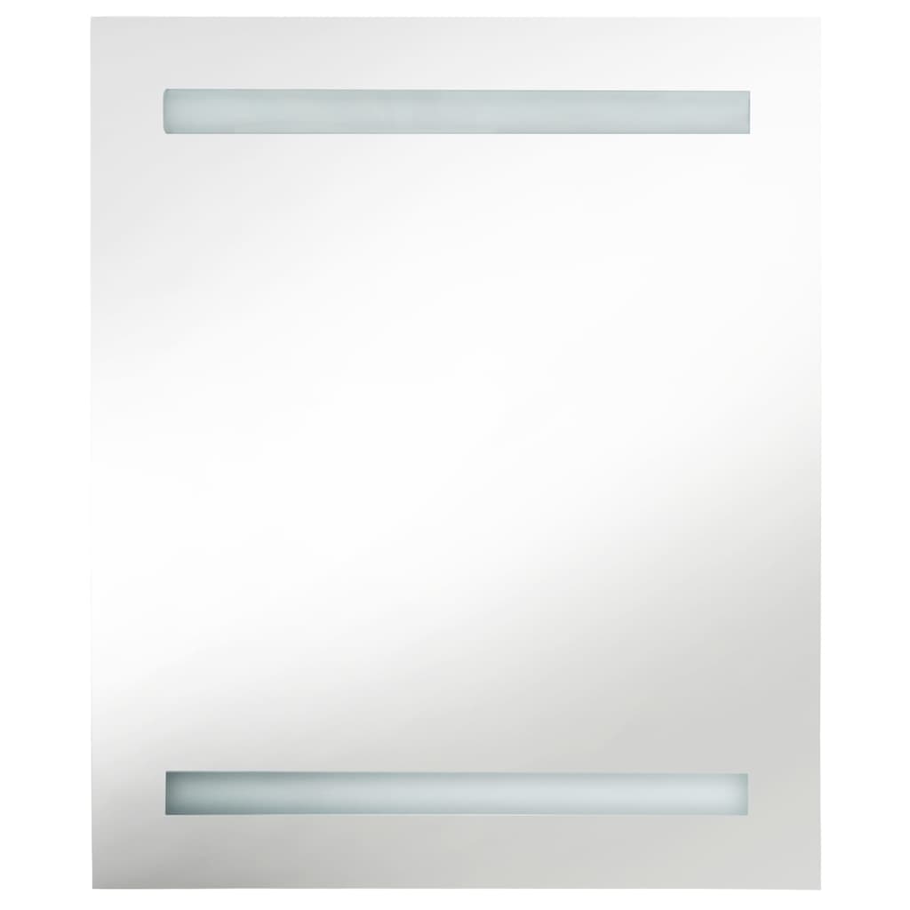 Badkamerkast Met Spiegel Led 50X14X60 Cm Glanzend Grijs