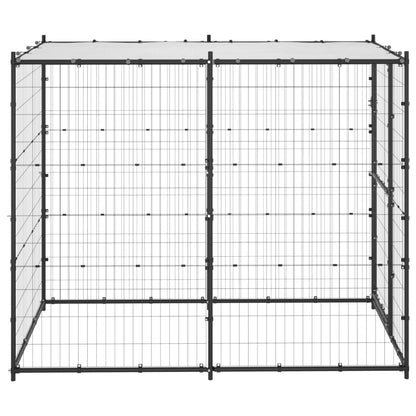 Hondenkennel Voor Buiten Met Dak 110X220X180 Cm Staal