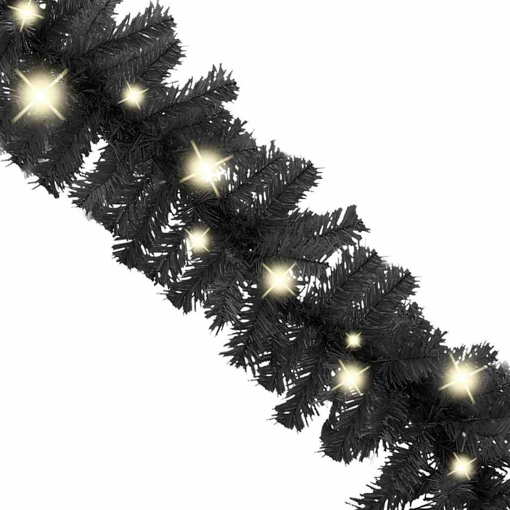 Kerstslinger Met Led-Lampjes Zwart