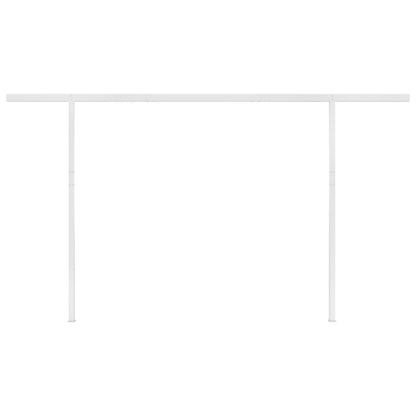 Luifel Handmatig Uittrekbaar Met Led 4,5X3,5 M Oranje En Bruin