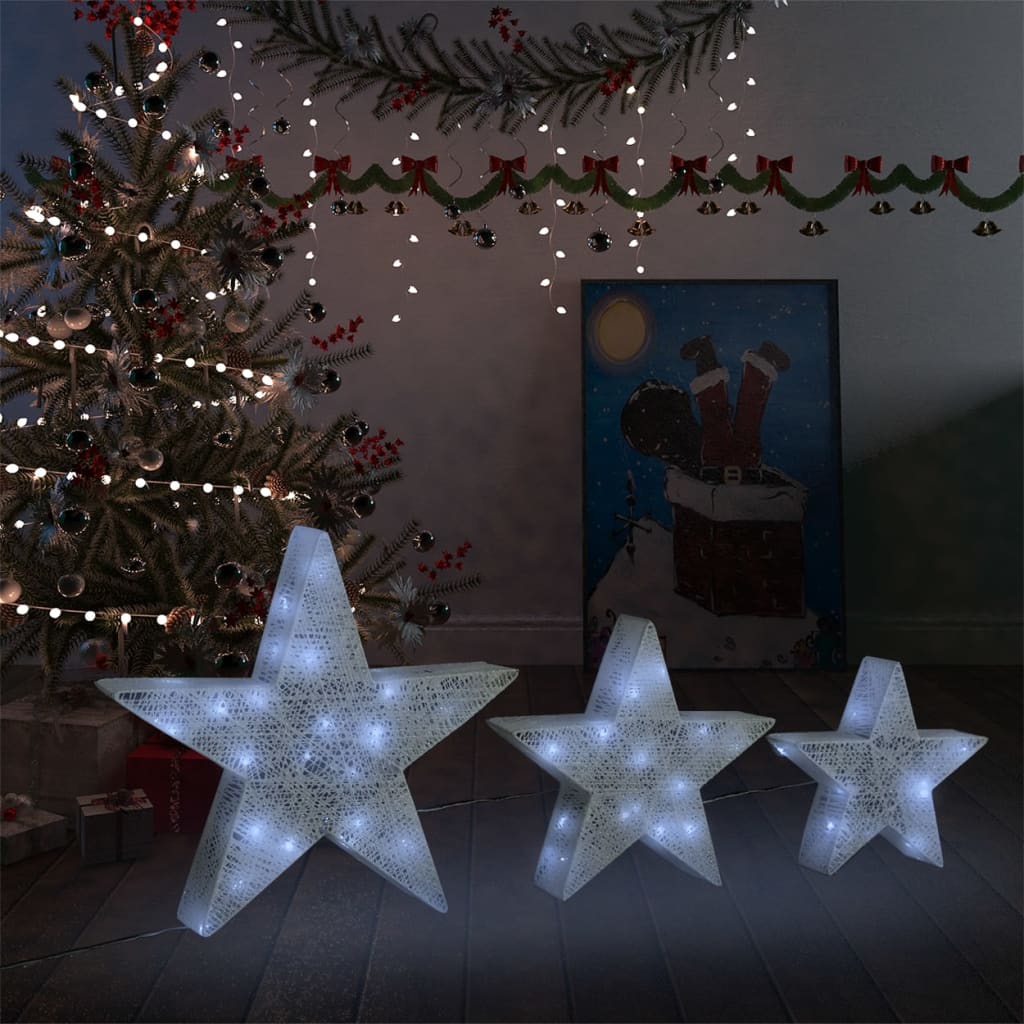 Kerstdecoratiesterren Led Buiten Binnen Mesh Kleurig