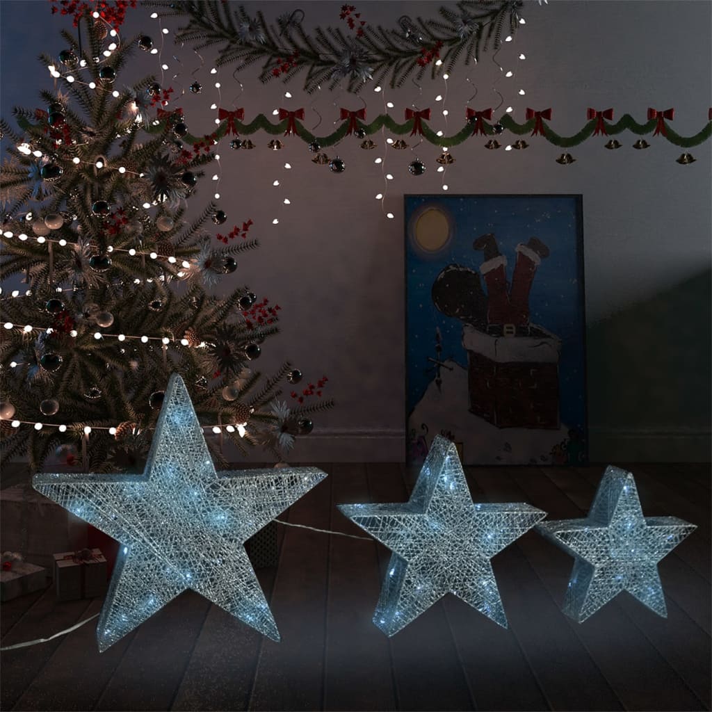 Kerstdecoratiesterren Led Buiten Binnen Mesh Kleurig