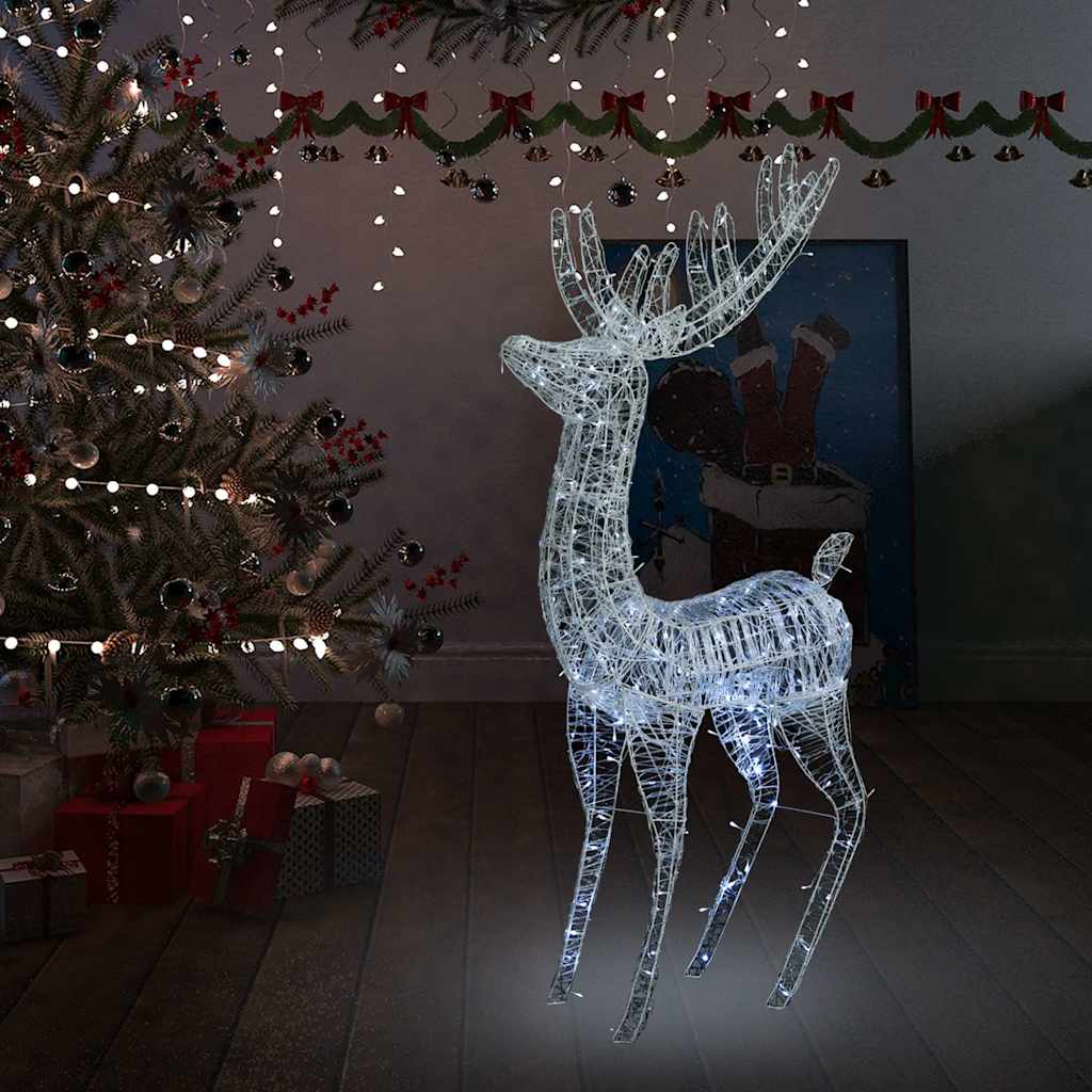 Kerstdecoratie Rendier 250 Led's 180 Cm Acryl Koudwit