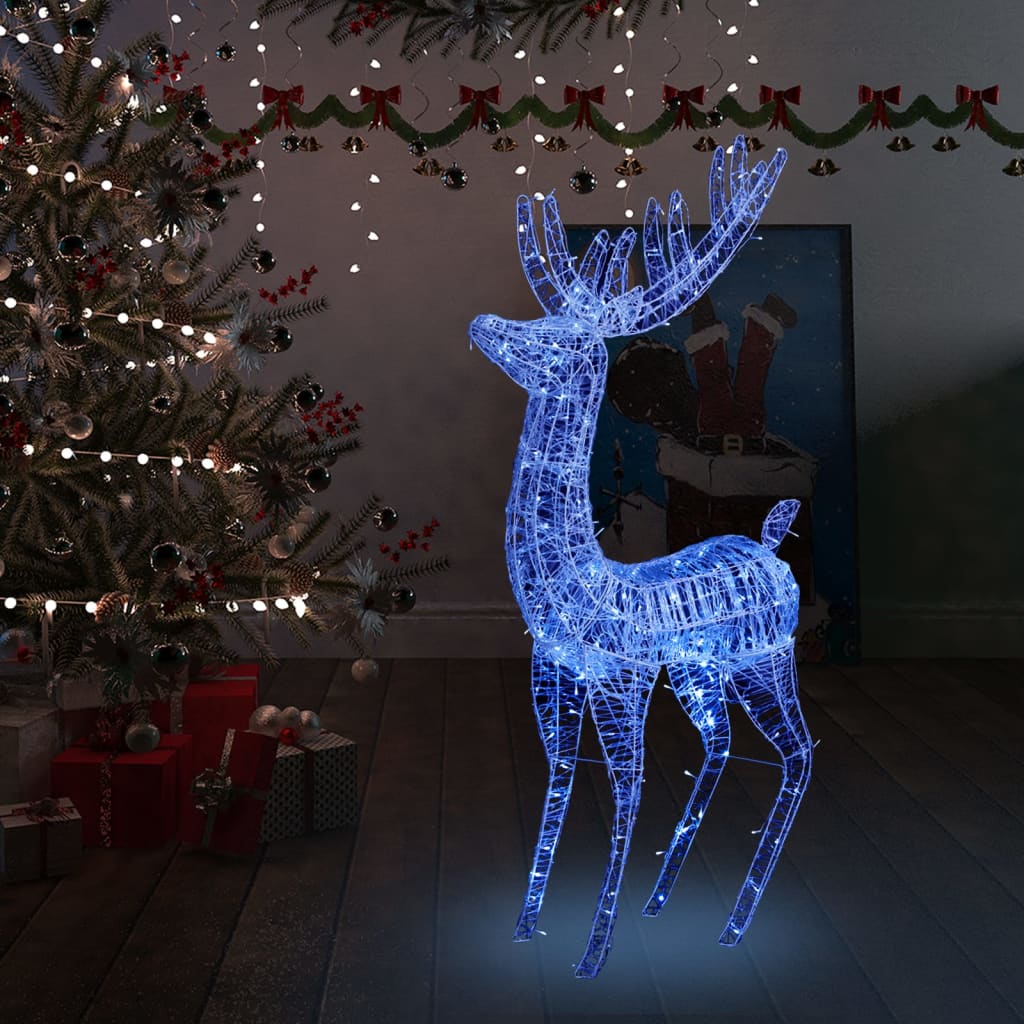 Kerstdecoratie Rendier 250 Led's Blauw 180 Cm Acryl