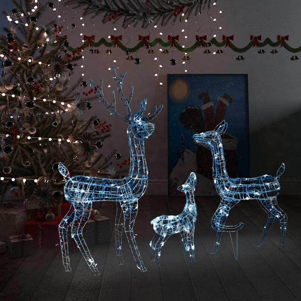 Kerstversiering Rendierfamilie 300 Led's Meerkleurig Acryl