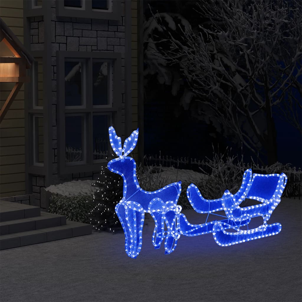 Kerstverlichting 2 Rendieren En Slee Met Mesh 648 Led's