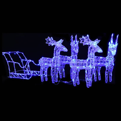 Kerstversiering Rendieren En Slee 320 Led's Acryl