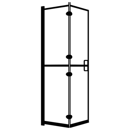 Douchewand Inklapbaar 120X140 Cm Esg Zwart