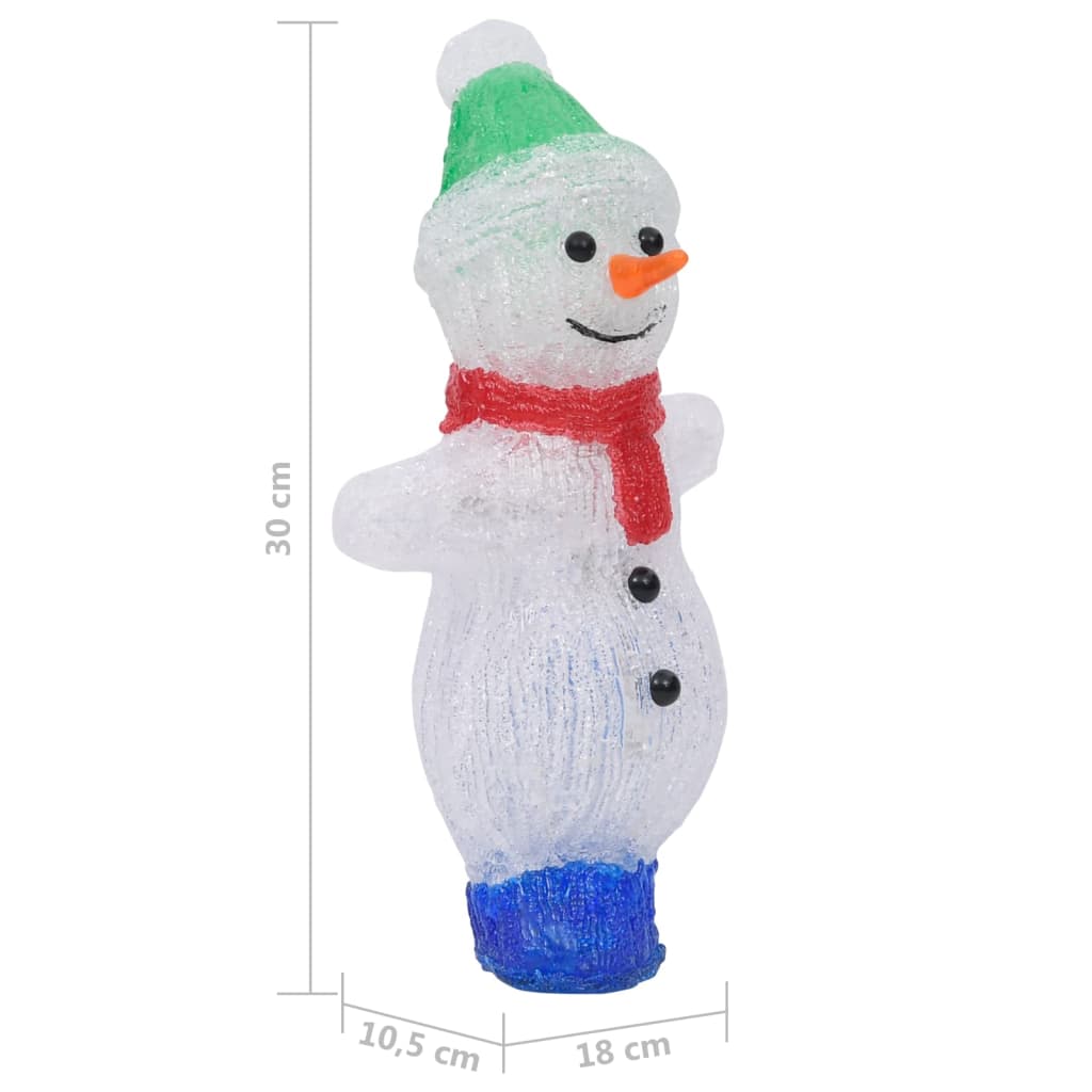 Kerstfiguur Sneeuwman Led Binnen En Buiten 30 Cm Acryl