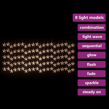 Lichtsnoergordijn Sterren Met 500 Led's En 8 Functies