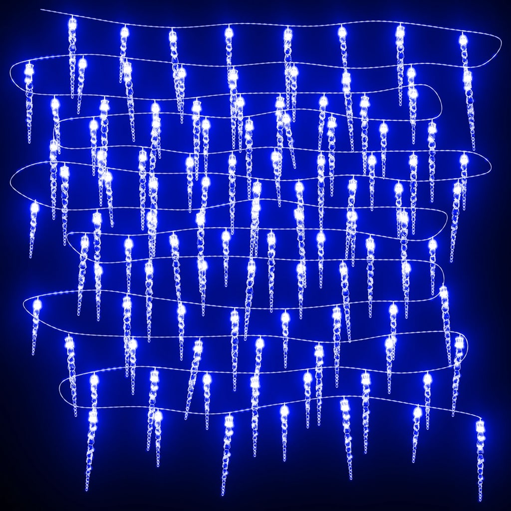 Kerstverlichting Ijspegel Met 100 Led's Acryl Blauw