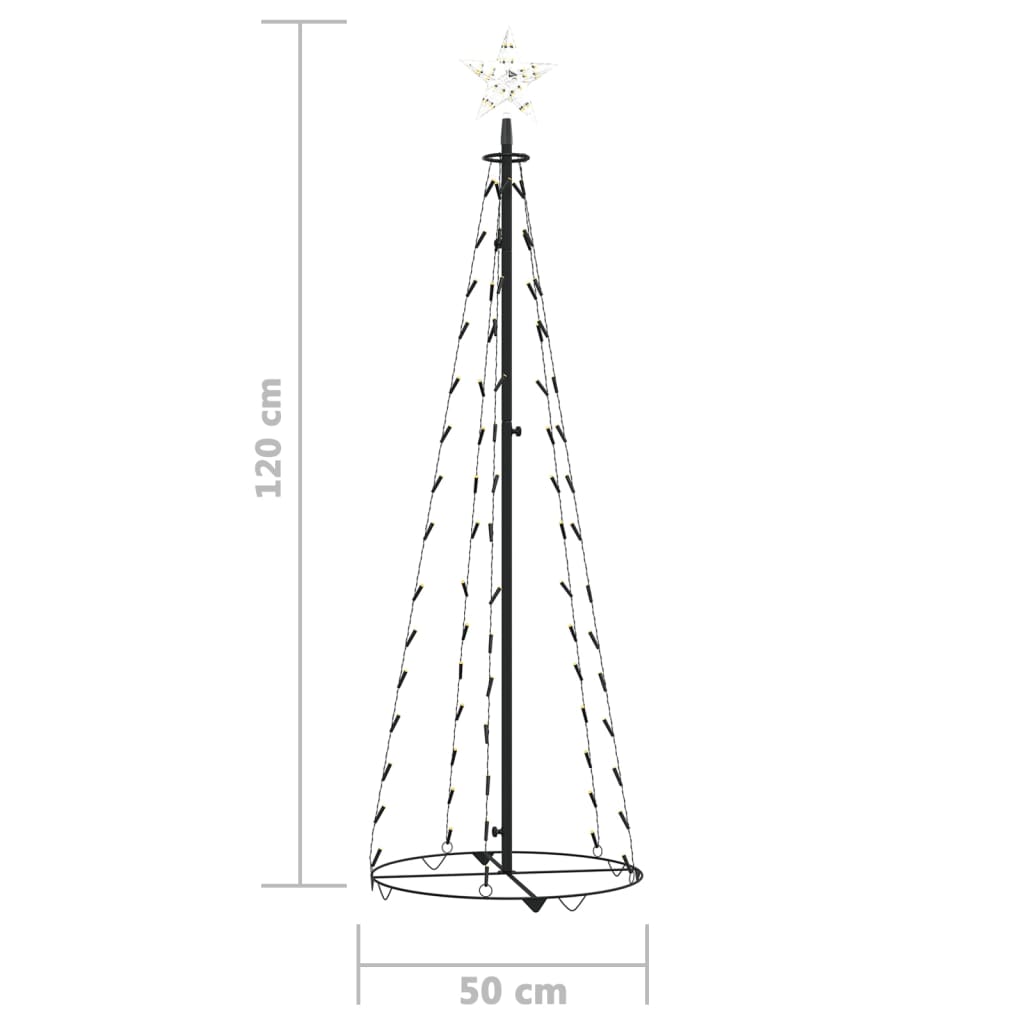 Kegelkerstboom 70 Te Led's 50X120 Cm