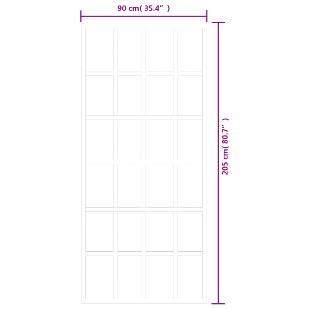 Schuifdeur 90X205 Cm Esg-Glas En Aluminium Zwart