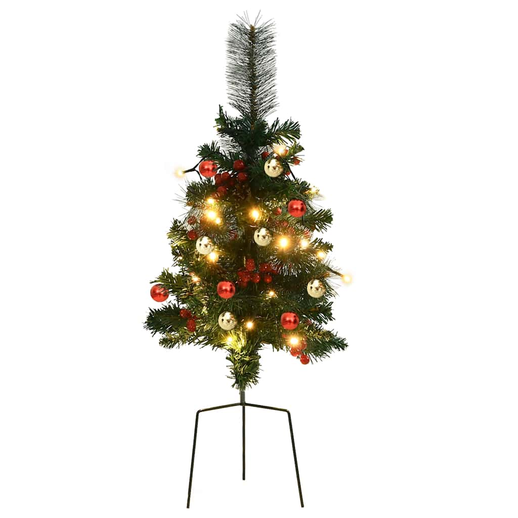 Tuinkerstbomen 2 St Met Verlichting Pvc