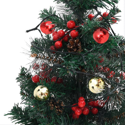 Tuinkerstbomen 2 St Met Verlichting Pvc