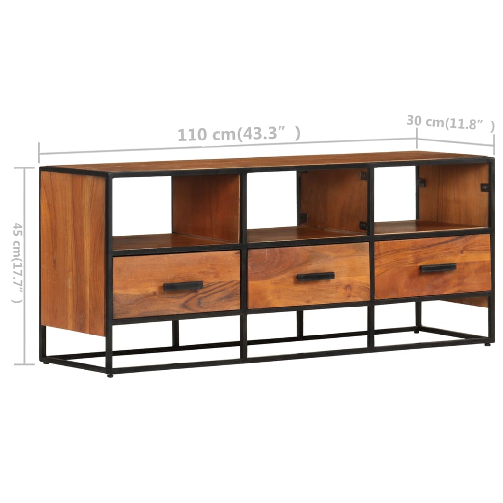 Tv-Meubel 110X30X45 Cm Massief Acaciahout