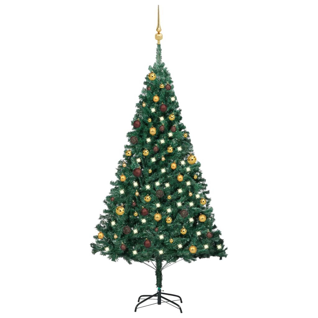 Kunstkerstboom Met Verlichting En Kerstballen 240 Cm