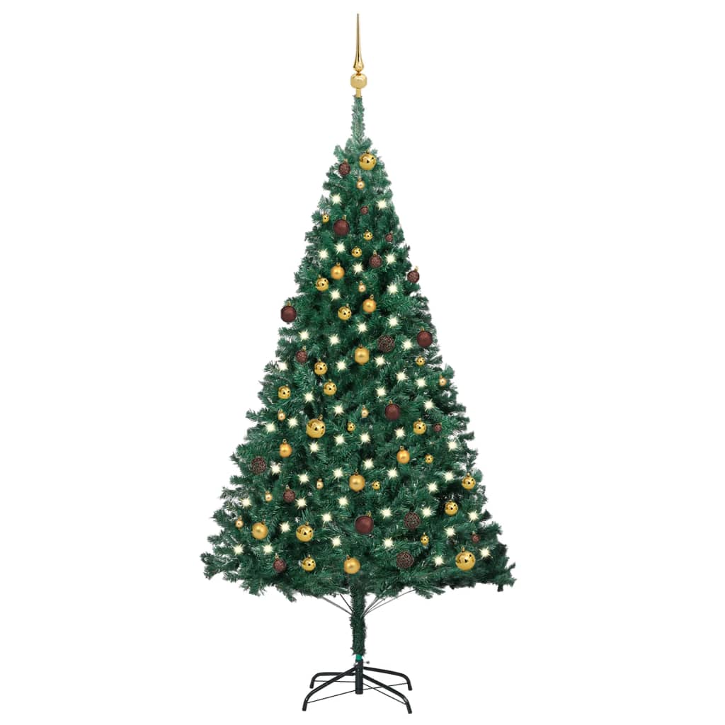 Kunstkerstboom Met Verlichting En Kerstballen 240 Cm