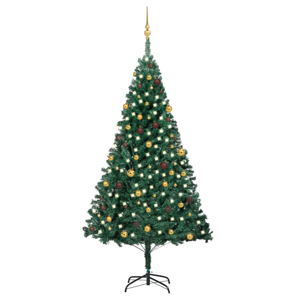 Kunstkerstboom Met Verlichting En Kerstballen 240 Cm