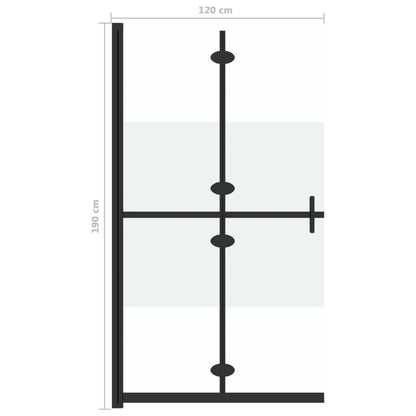 Inloopdouchewand Inklapbaar Esg-Glas Halfmat