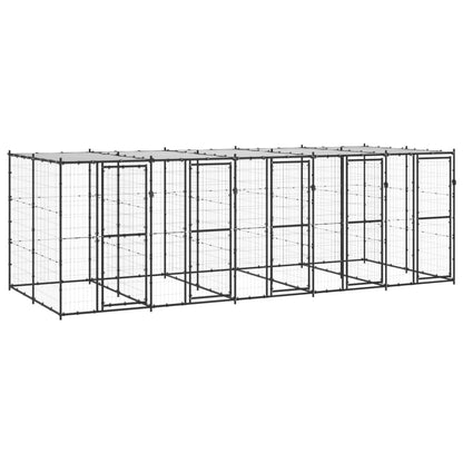 Hondenkennel Voor Buiten Met Dak 110X220X180 Cm Staal