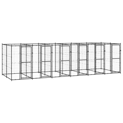 Hondenkennel Voor Buiten Met Dak 110X220X180 Cm Staal