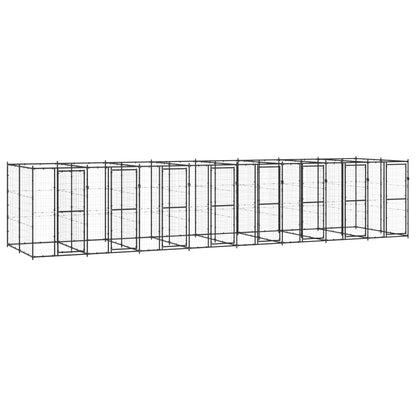 Hondenkennel Voor Buiten Met Dak 110X220X180 Cm Staal