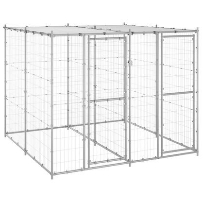 Hondenkennel Voor Buiten Met Dak 110X220X180 Cm Staal