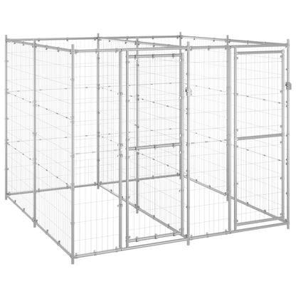 Hondenkennel Voor Buiten Met Dak 110X220X180 Cm Staal