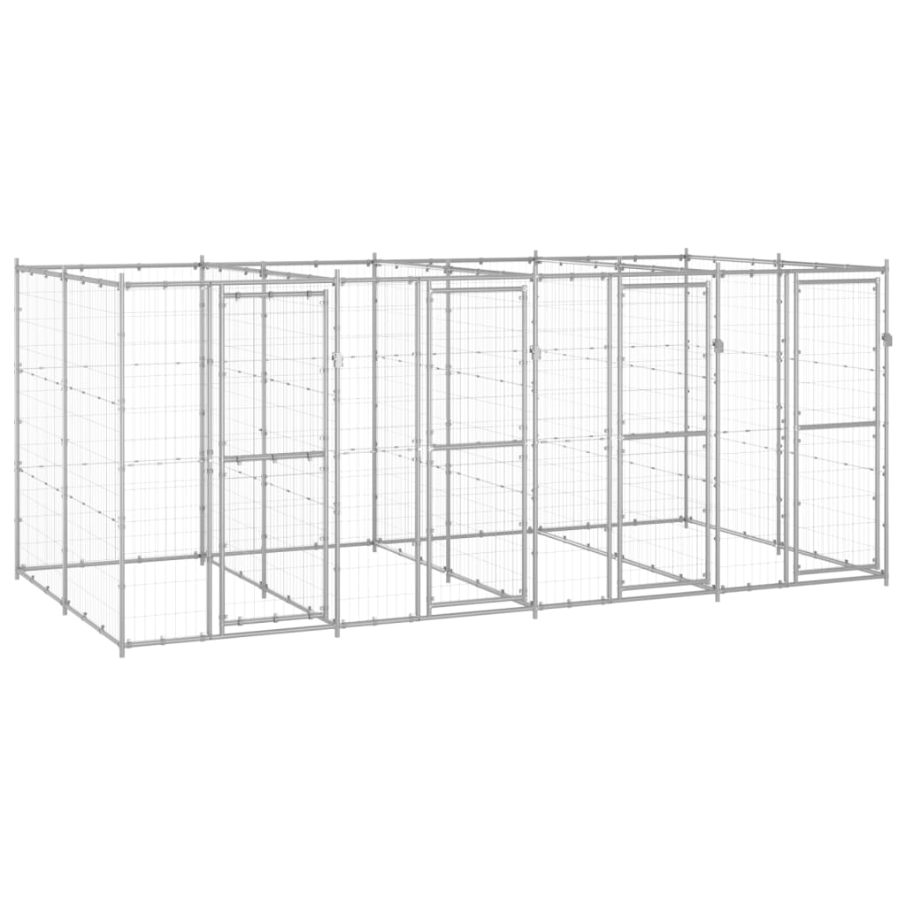 Hondenkennel Voor Buiten Met Dak 110X220X180 Cm Staal