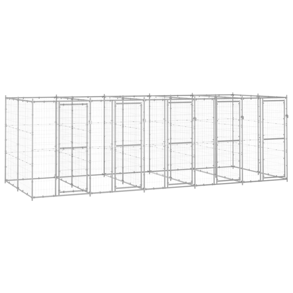 Hondenkennel Voor Buiten Met Dak 110X220X180 Cm Staal