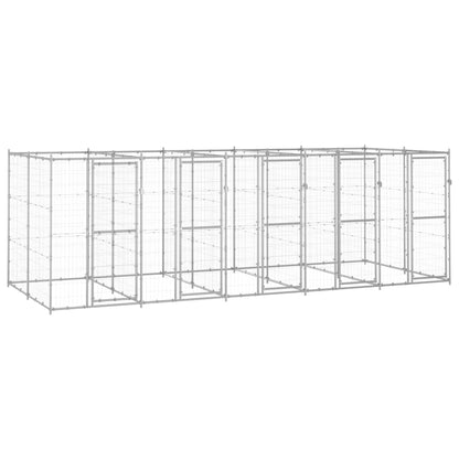 Hondenkennel Voor Buiten Met Dak 110X220X180 Cm Staal