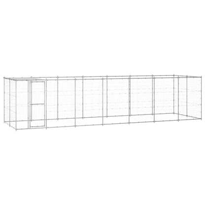 Hondenkennel 21,78 M² Gegalvaniseerd Staal Zilver