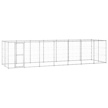 Hondenkennel 21,78 M² Gegalvaniseerd Staal Zilver