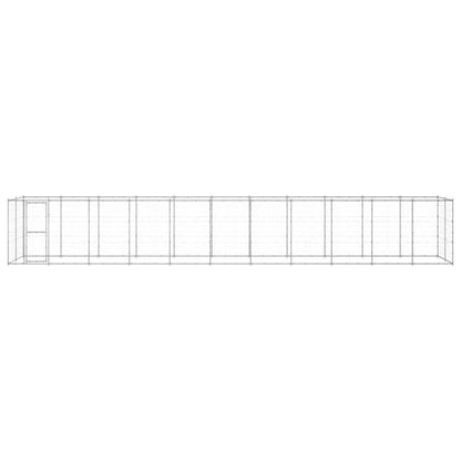 Hondenkennel 21,78 M² Gegalvaniseerd Staal Zilver