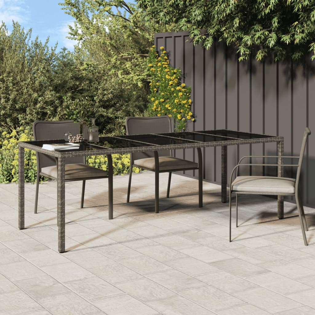 Tuintafel 250X100X75 Cm Poly Rattan En Gehard Glas