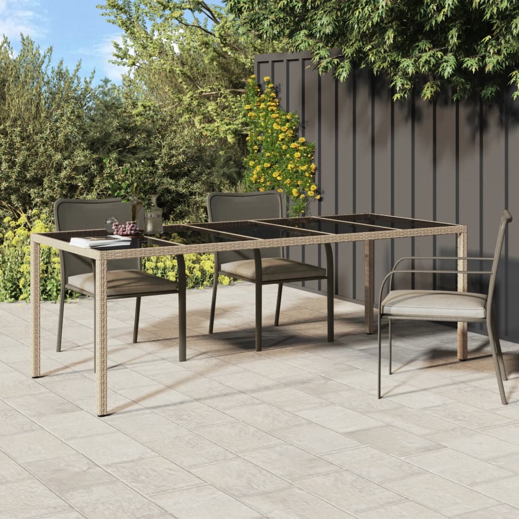 Tuintafel 250X100X75 Cm Poly Rattan En Gehard Glas