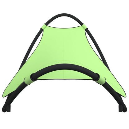 Ligbed Schommelend Met Wieltjes Staal En Textileen Stof