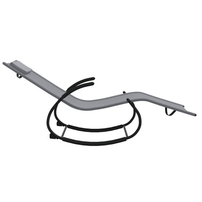 Ligbed Schommelend Staal En Textileen