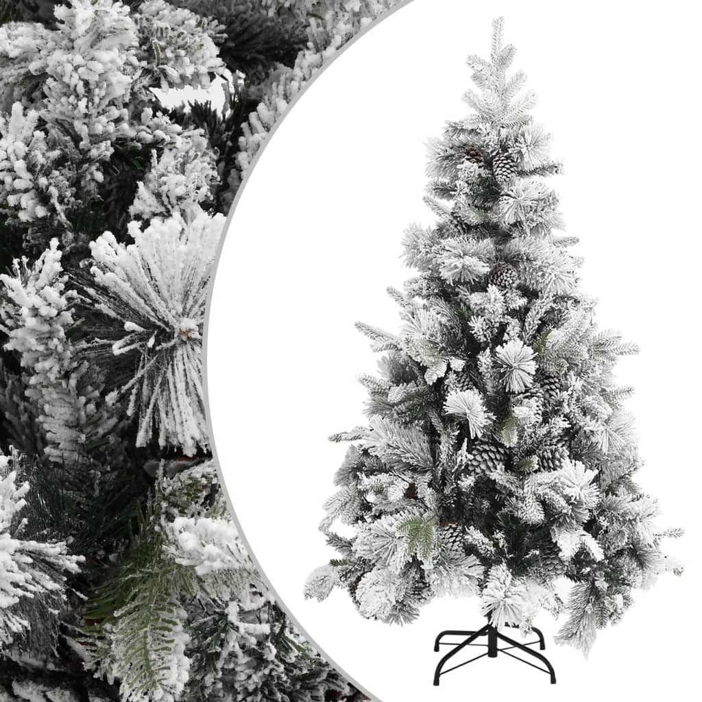 Kerstboom Met Dennenappels En Sneeuw 195 Cm Pvc En Pe