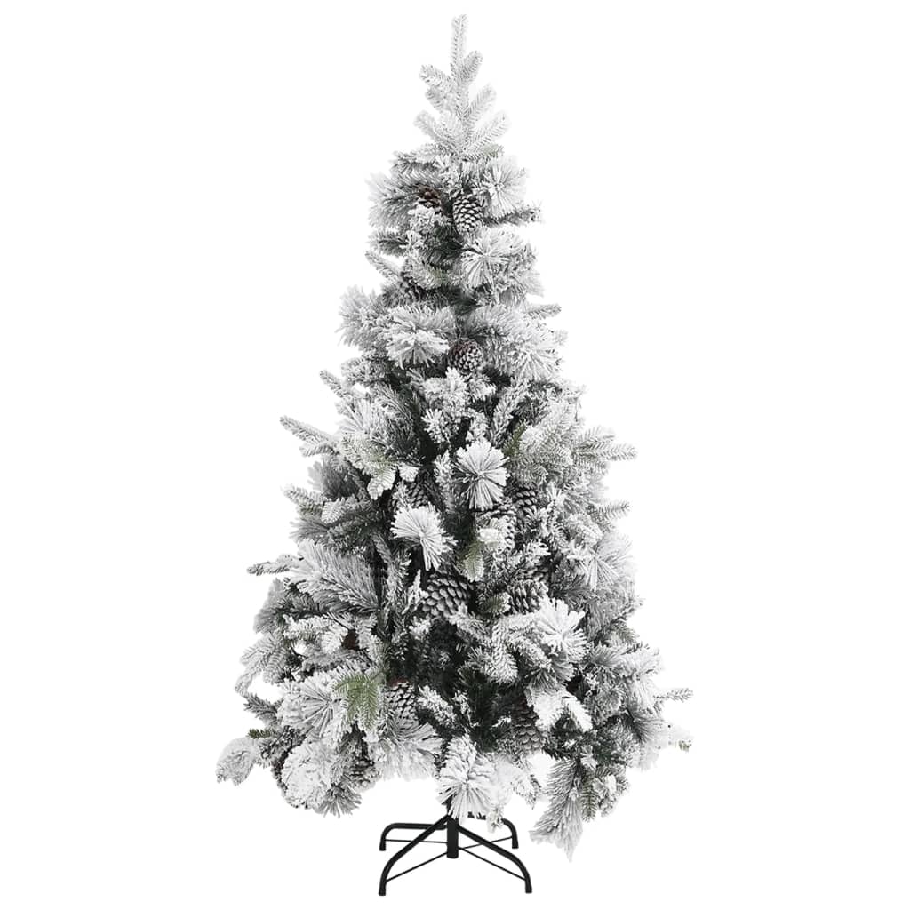 Kerstboom Met Dennenappels En Sneeuw 225 Cm Pvc En Pe