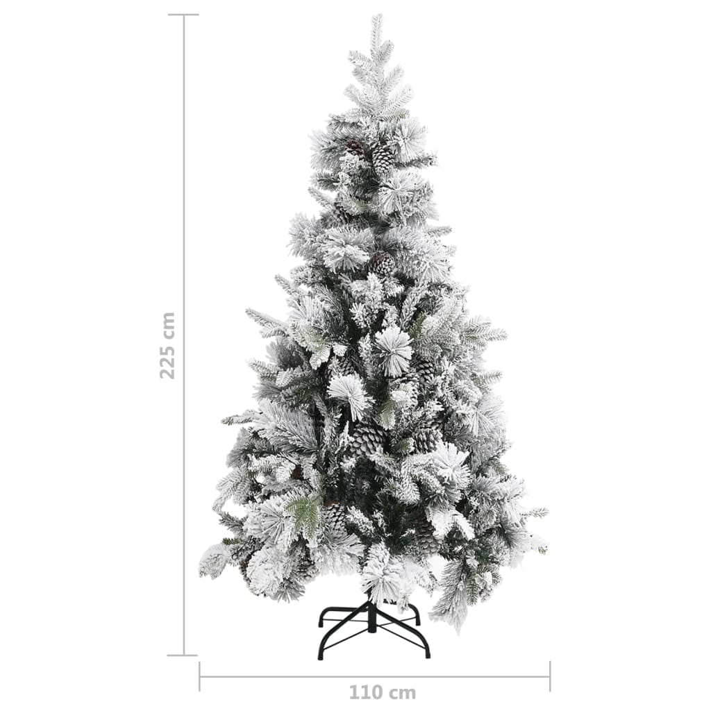 Kerstboom Met Dennenappels En Sneeuw 225 Cm Pvc En Pe