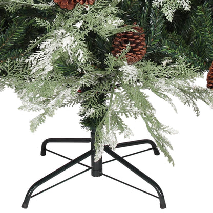 Kerstboom Met Dennenappels 225 Cm Pvc En Pe Groen En Wit